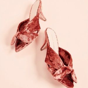 Loeffler Randall Velvet Louisa Brisque Heels Terracotta